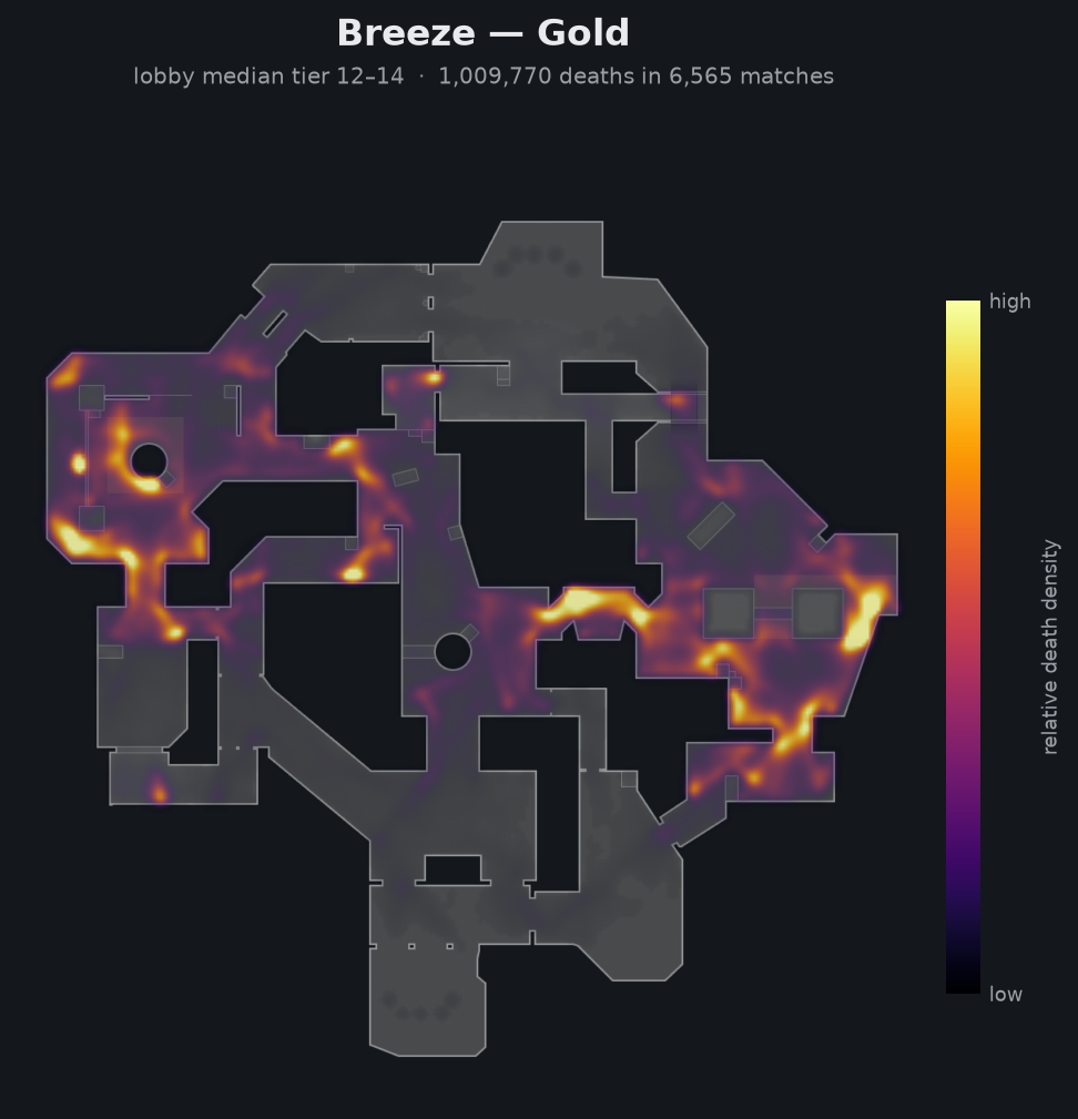 Breeze death-location heatmap - Gold