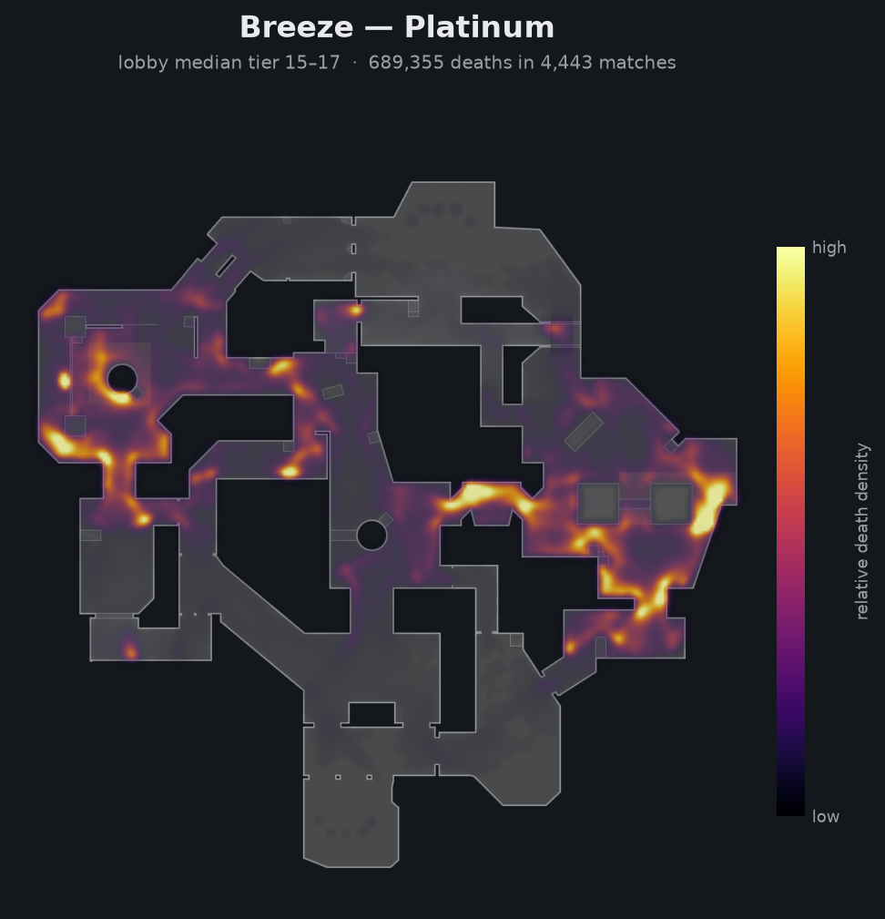 Breeze death-location heatmap - Platinum