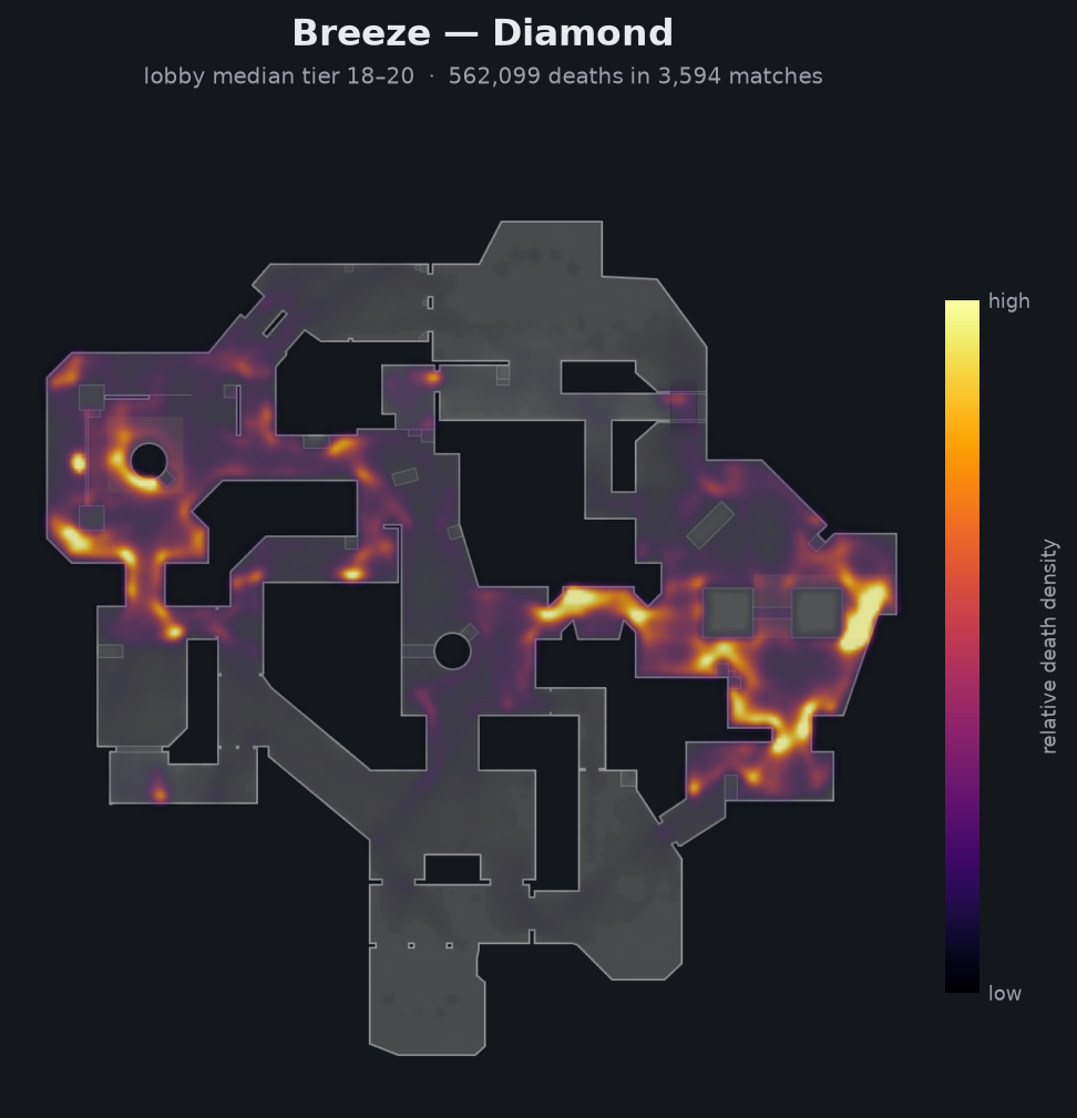Breeze death-location heatmap - Diamond