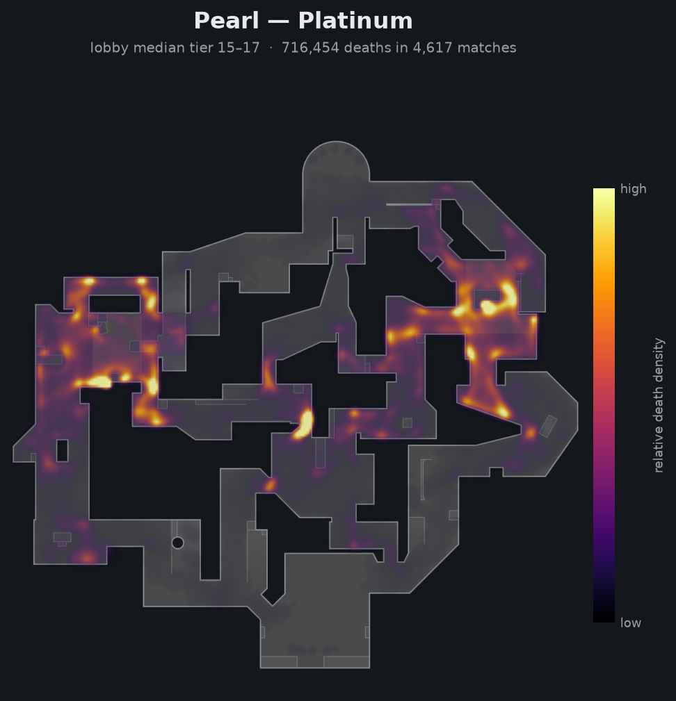 Pearl death-location heatmap - Platinum